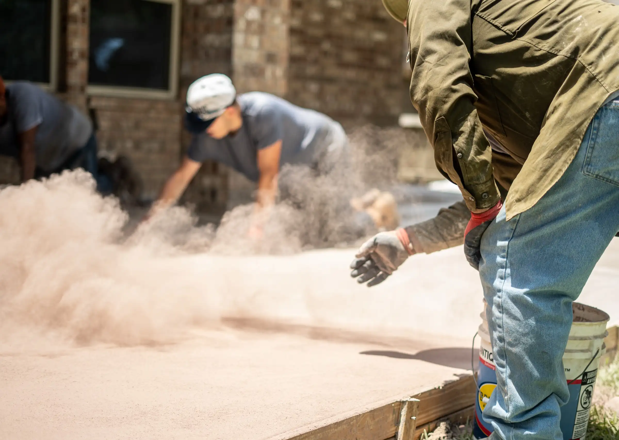 Lastovica Masonry crew at work on a jobsite in the Omaha, NE area